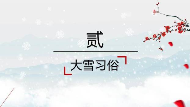 大雪节气红梅映雪PPT模板2