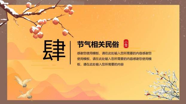 小雪节气乡村雪韵PPT模板7