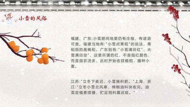 小雪节气寒意渐浓PPT模板2