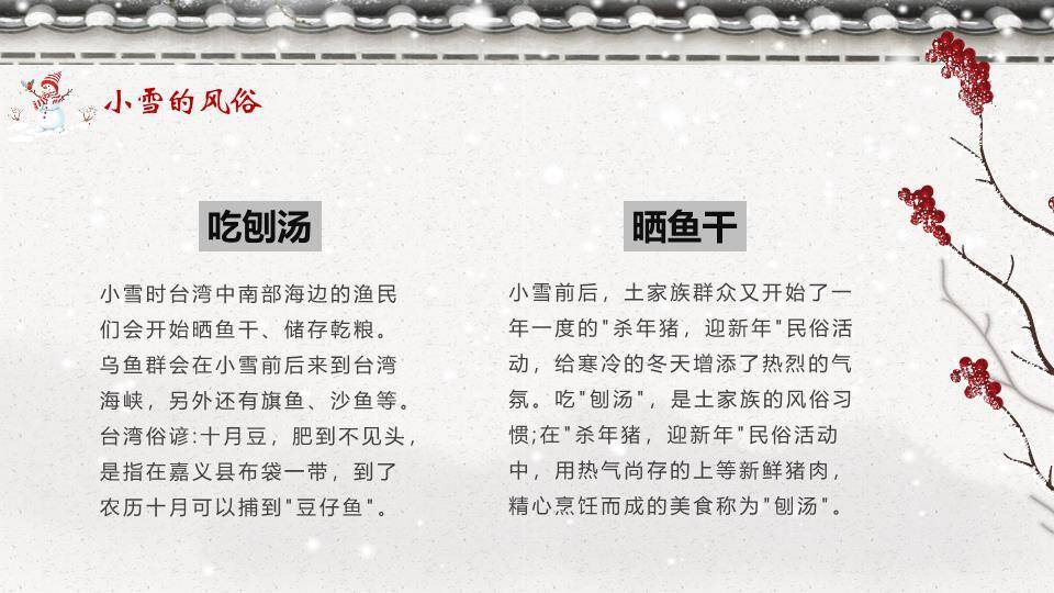 小雪节气寒意渐浓PPT模板5