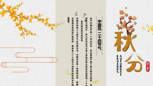 秋分节气丰收时节PPT模板7