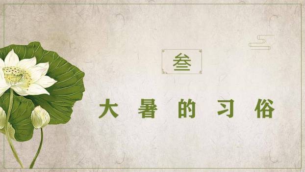 大暑节气古韵清雅PPT模板2