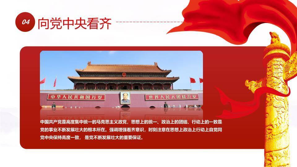 党史四个意识专题学习PPT模板9