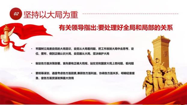 党史四个意识专题学习PPT模板3