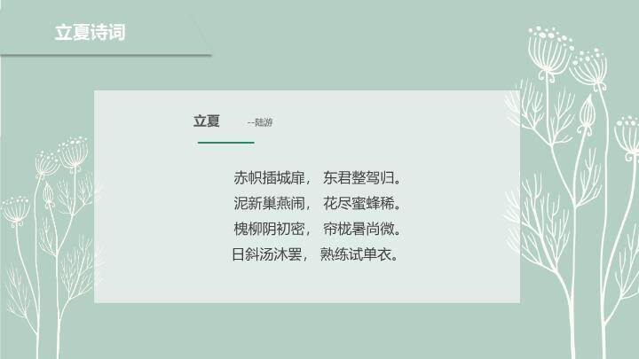 立夏节气简约清新PPT模板8