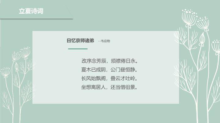 立夏节气简约清新PPT模板9