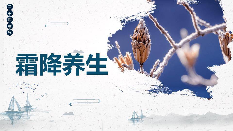 霜降节气秋意浓PPT模板7