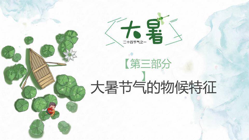大暑节气荷塘清趣PPT模板5