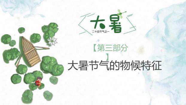 大暑节气荷塘清趣PPT模板5