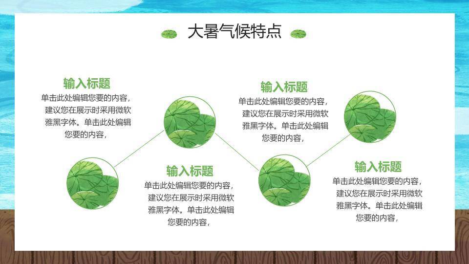 大暑节气清凉一夏PPT模板3