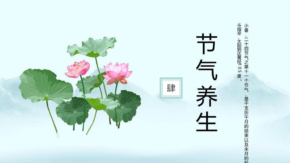 小暑节气水墨意境PPT模板6