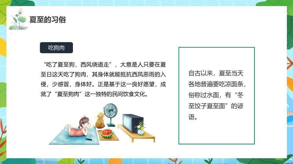 夏至清凉一夏PPT模板4