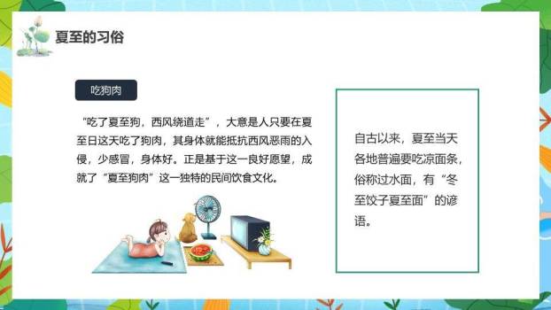 夏至清凉一夏PPT模板4