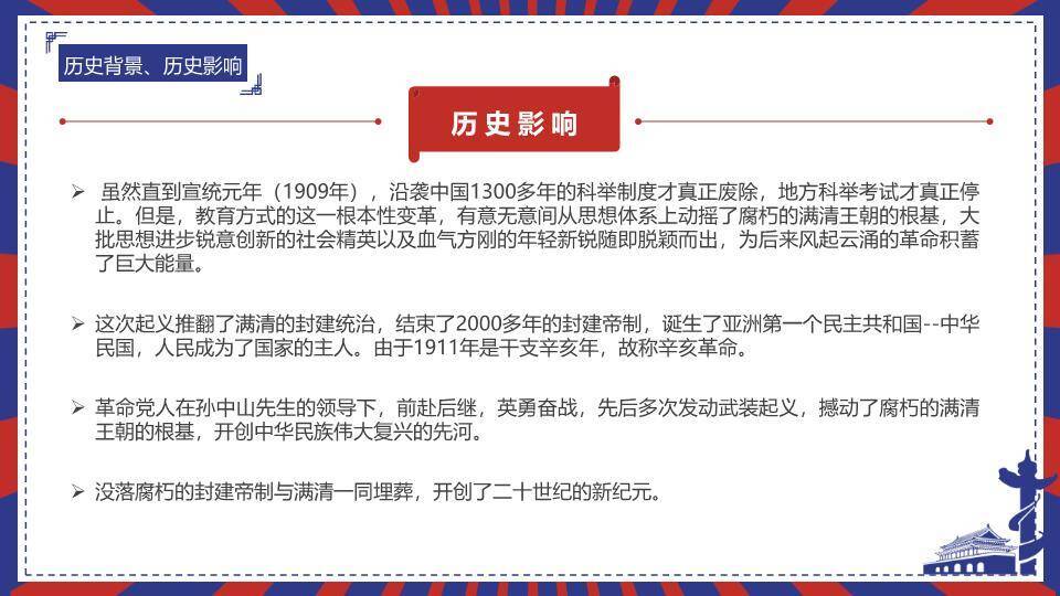 辛亥革命纪念日红色传承PPT模板3