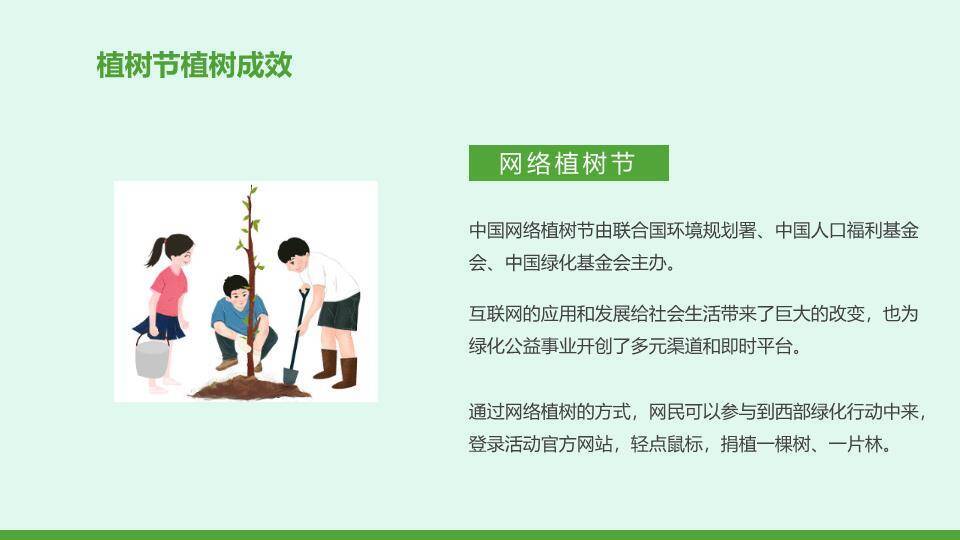 植树节节日介绍绿色家园PPT模板9