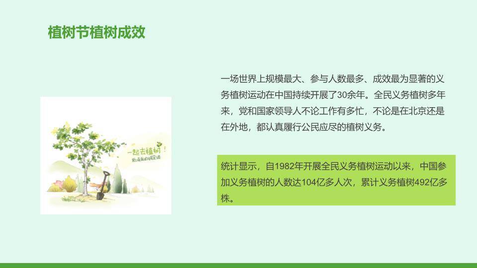 植树节节日介绍绿色家园PPT模板7