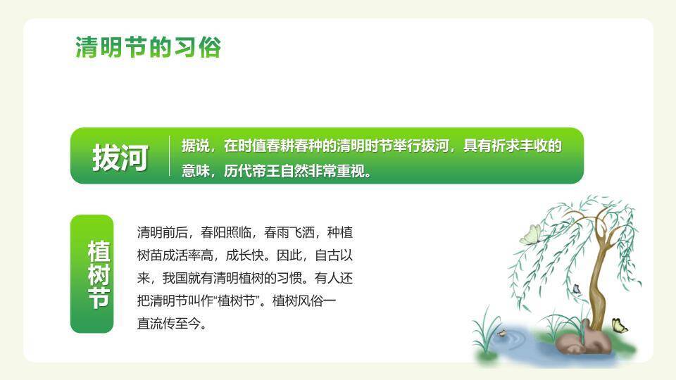 清明时节雨纷纷传统习俗PPT模板1