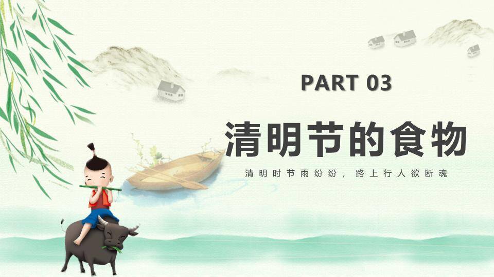 清明时节雨纷纷传统习俗PPT模板2