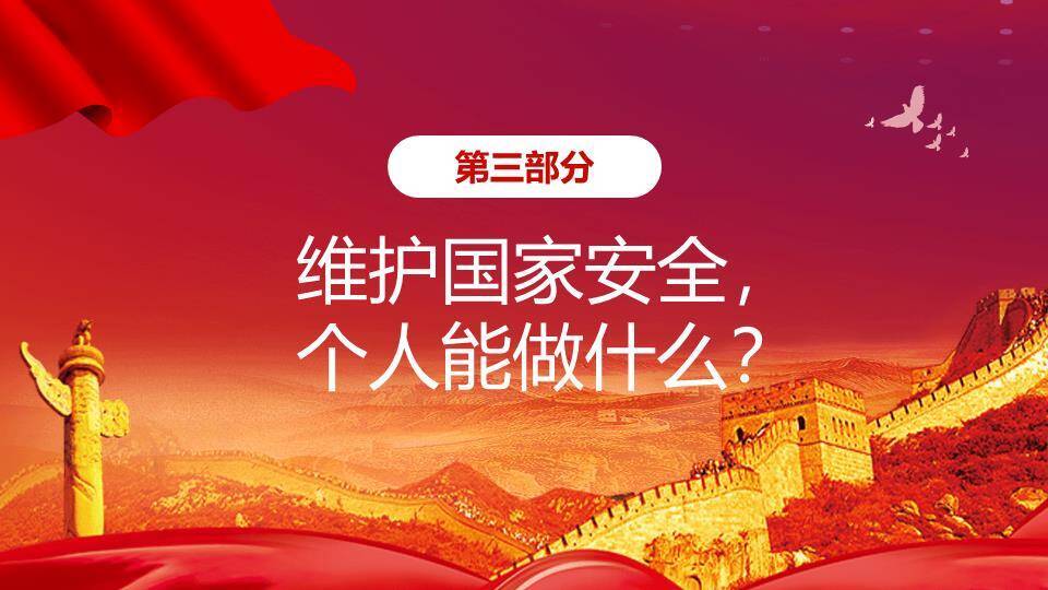 国家安全教育日长城誓言PPT模板9