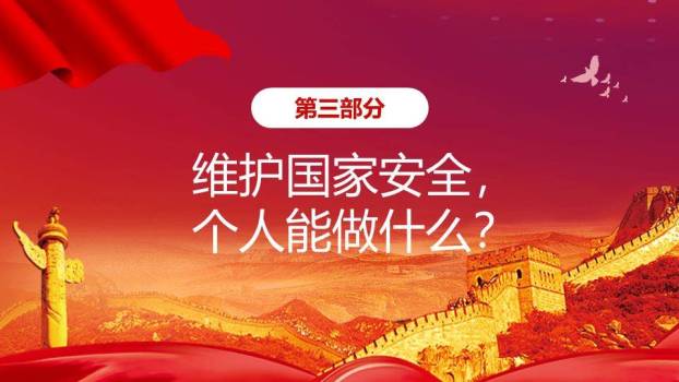 国家安全教育日长城誓言PPT模板9