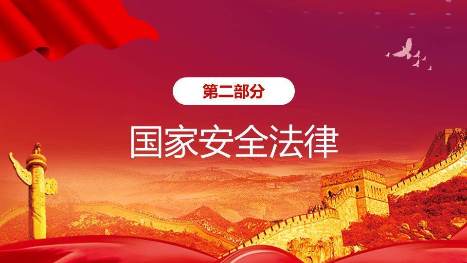 国家安全教育日长城誓言PPT模板3