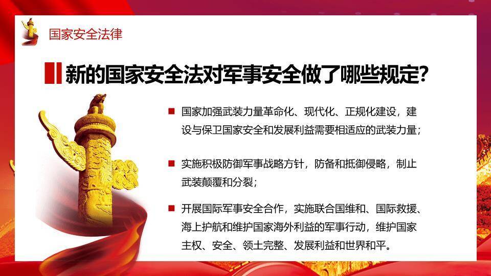 国家安全教育日长城誓言PPT模板5