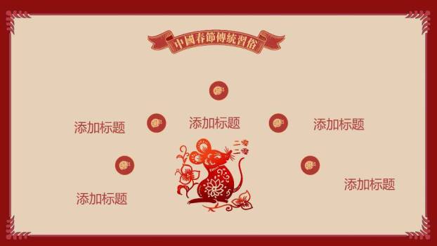 中国春节传统习俗PPT模板1