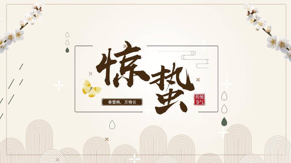 大寒节气窗格雅韵PPT模板0