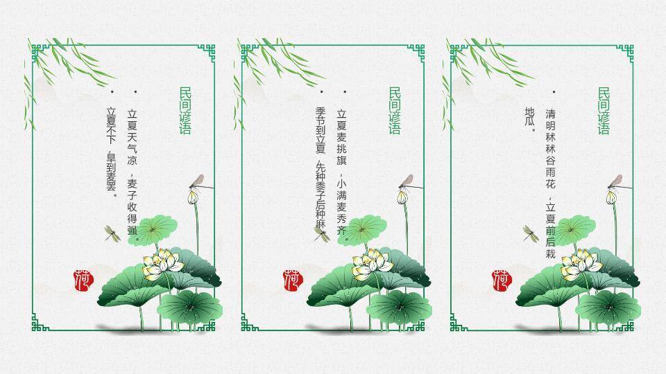 立夏节气青蛙绿意PPT模板9