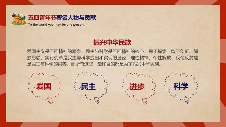 五四青年节青春奋进PPT模板1