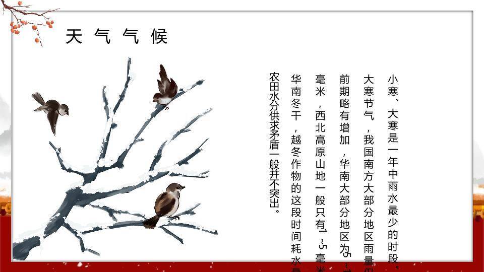 大寒节气水墨意境PPT模板2