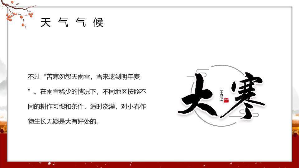 大寒节气水墨意境PPT模板3