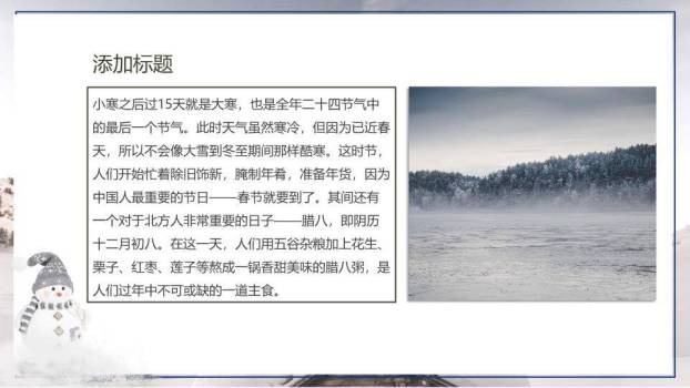 大寒节气雪中梅花PPT模板5