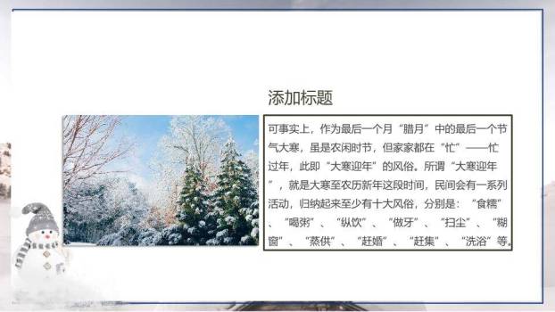 大寒节气雪中梅花PPT模板6