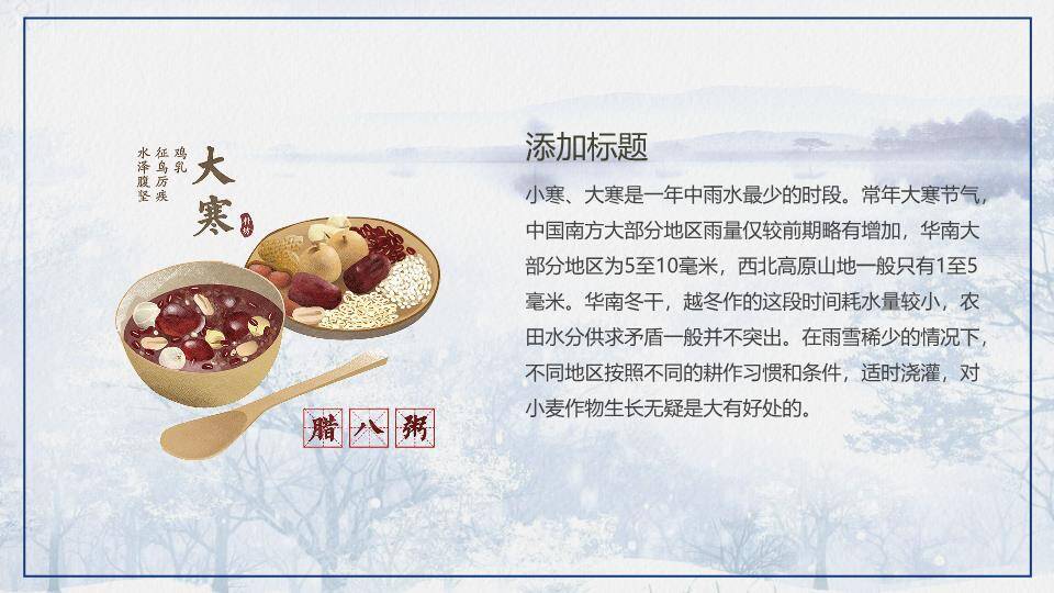大寒节气冰韵飞鹤PPT模板2