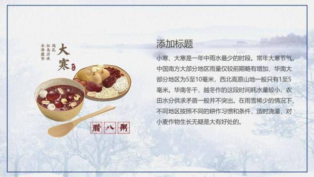 大寒节气冰韵飞鹤PPT模板2