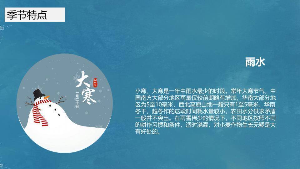 大寒节气窗格雅韵PPT模板1