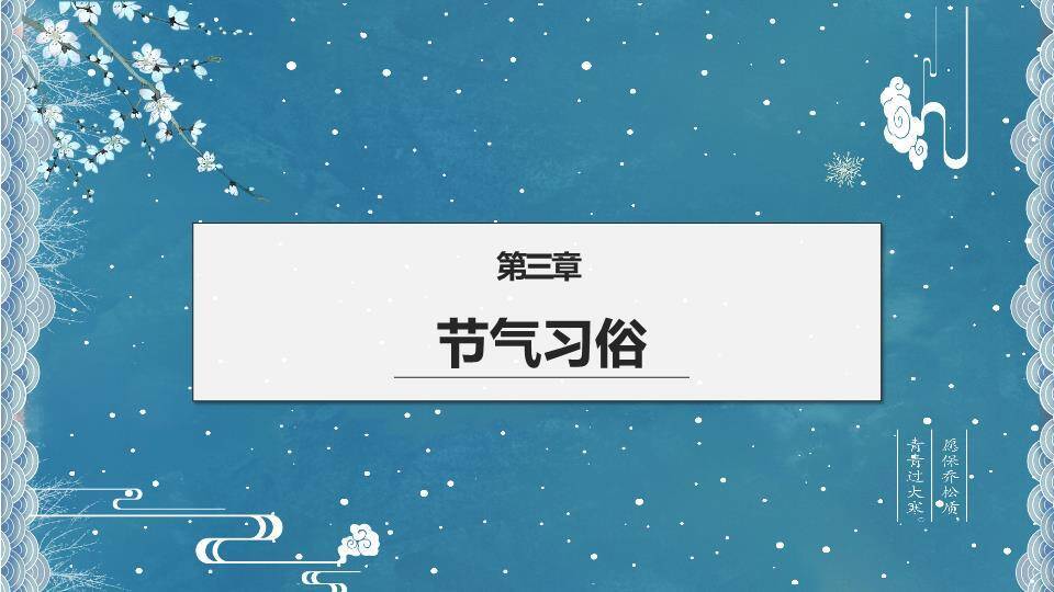 大寒节气窗格雅韵PPT模板2