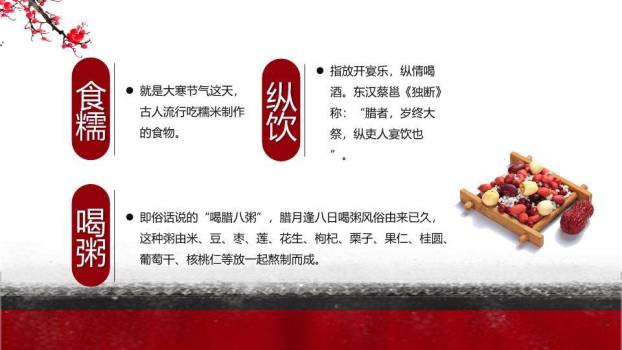 大寒节气墨梅飞鸟PPT模板4