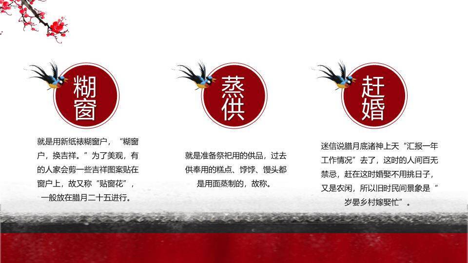 大寒节气墨梅飞鸟PPT模板6