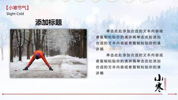 小寒节气冬日雪景PPT模板8
