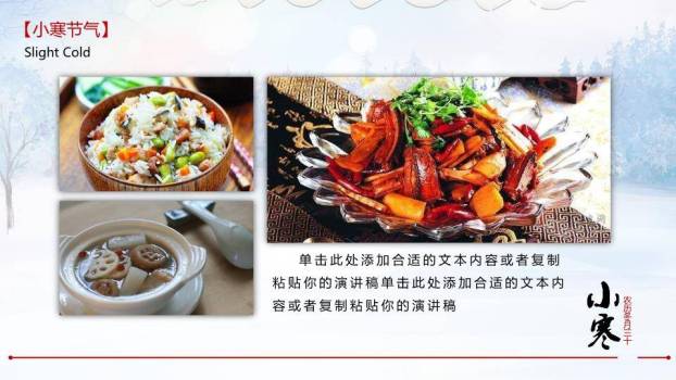 小寒节气冬日雪景PPT模板6