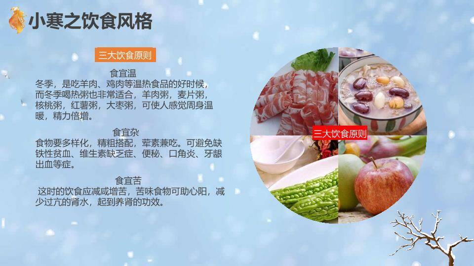 小寒节气雪中童趣PPT模板8
