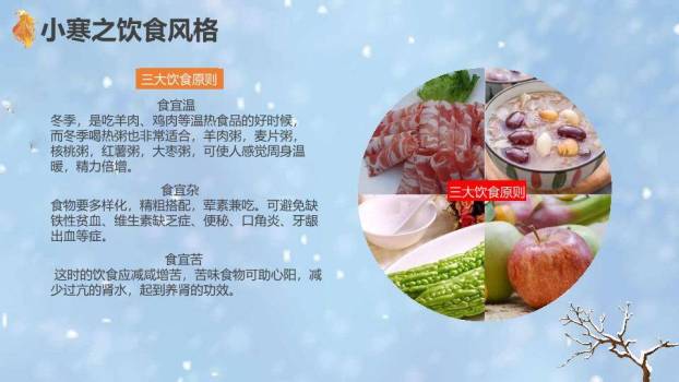 小寒节气雪中童趣PPT模板8
