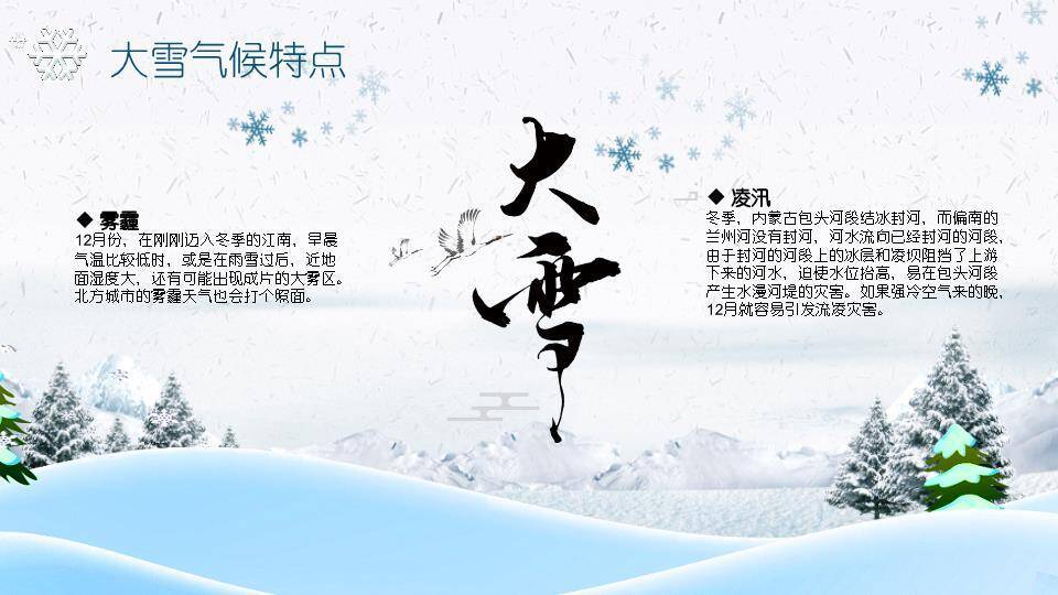 大雪节气雪地童话PPT模板2