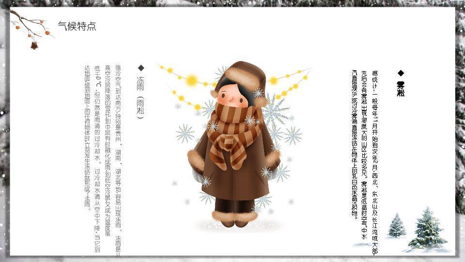 大雪节气雪林墨韵PPT模板1
