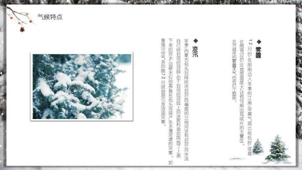 大雪节气雪林墨韵PPT模板2