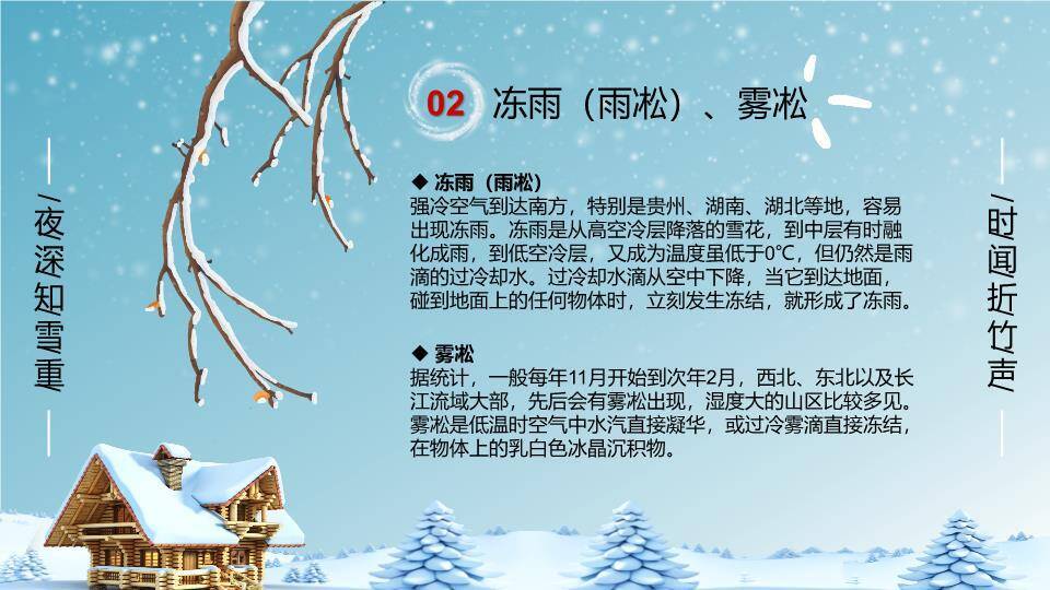 大雪节气扇中雪景PPT模板1