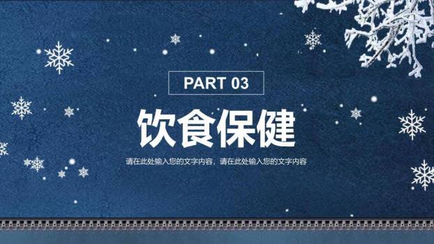 小雪节气深蓝雅韵PPT模板3