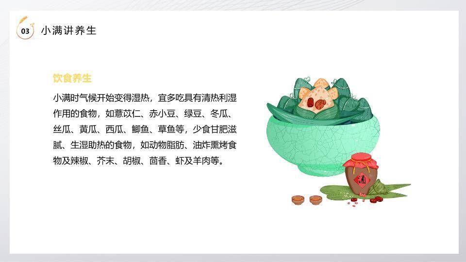 小满节气麦穗金光PPT模板8